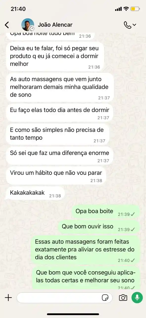 Depoimento de João Alencar sobre as automassagens